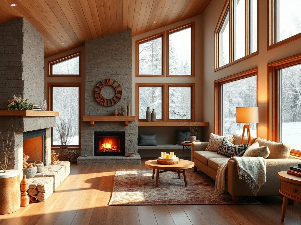 Warm, energy-efficient Snowflake Arizona home interior in winter