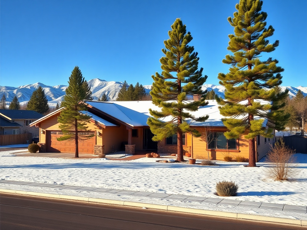 Snowflake Arizona home in the White Mountains in winter